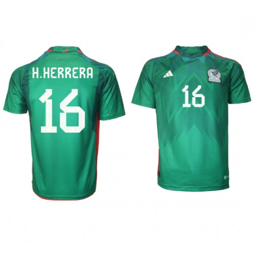 Fotballdrakt Herre Mexico Hector Herrera #16 Hjemmedrakt VM 2022 Kortermet